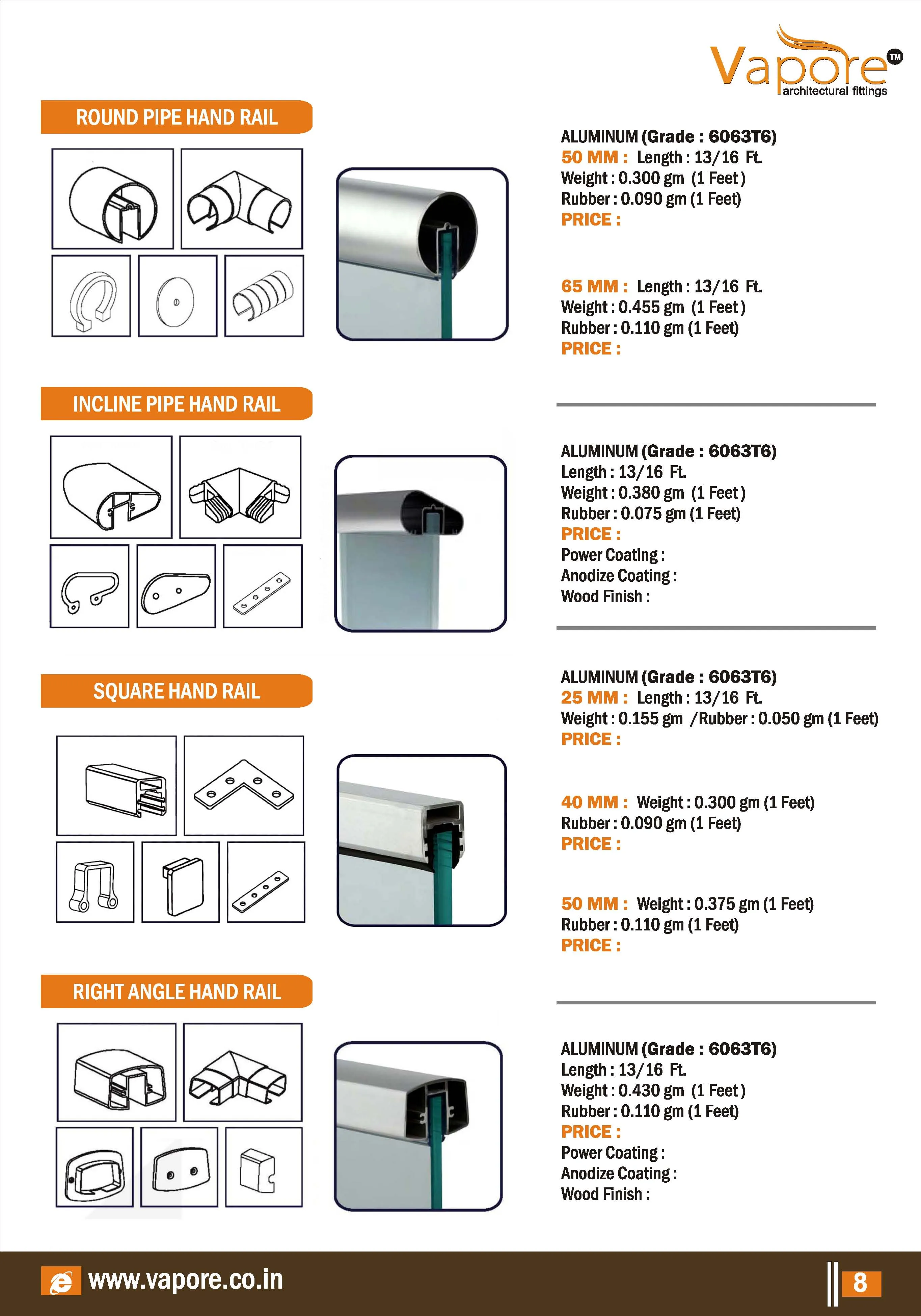 Aluminium Railing Profile